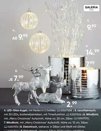 Galeria LED-Glas-Kugel/Leuchtstrauch/Windlicht Angebot