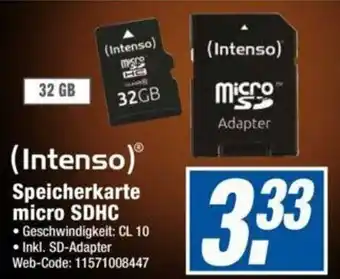 Expert (Intenso) Speicherkarte Micro SDHC Angebot