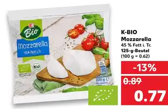 Kaufland K-Bio Mozzarella 125g Beutel Angebot