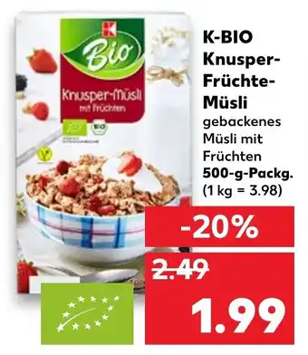 Kaufland K-Bio Knusper Früchte Müsli 500g Angebot