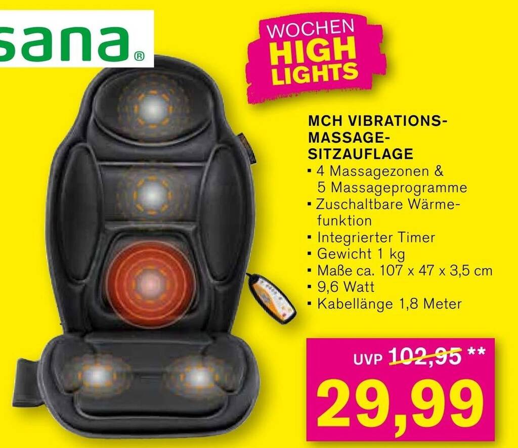 medisana MCH VIBRATIONS- MASSAGE- SITZAUFLAGE Angebot bei KODi