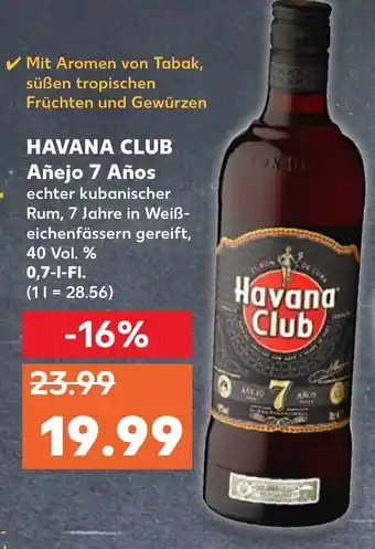 Kaufland Havana Club Añejo 7 Años 0,7L Angebot