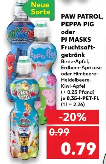 Kaufland Paw Patrol, Peppa Pig oder PJ Masks Fruchtsaftgetränk 0,35L Angebot