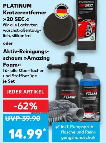 Kaufland Platinum Kratzerentferner 20 SEC oder Aktiv Reinigungsschaum Amazing Foam Angebot