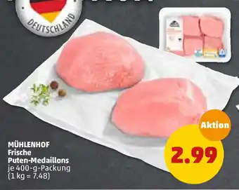 PENNY Mühlenhof Frische Puten Medaillons 400 g Angebot