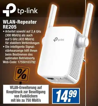 expert Octomedia TP-Link WLAN-Repeater RE205 Angebot