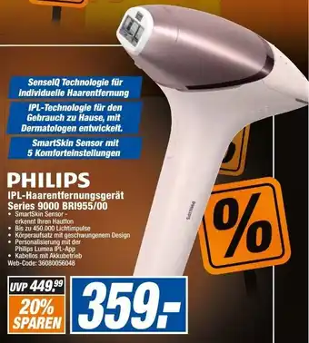 expert Octomedia Philips IPL-Haarentfernungsgerät Series 9000 BRI955/00 Angebot