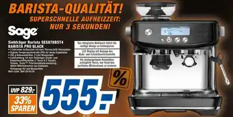 expert Octomedia Sage Siebträger Barista SES878BST4 Barista Pro Black Angebot