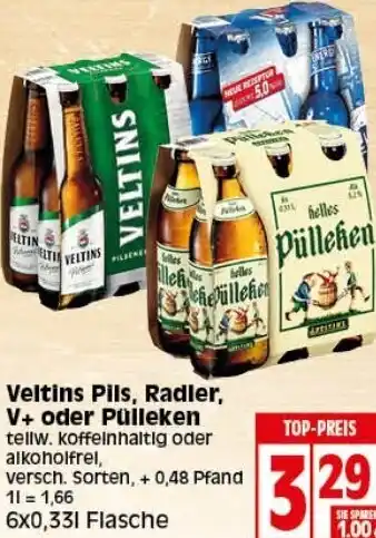 Elli Markt Veltins Pils, Radler, V+ oder Pülleken Angebot