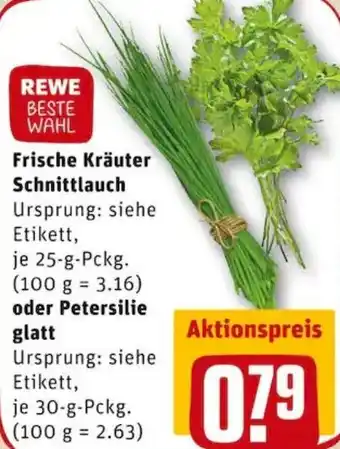 REWE PETZ Frische Kräuter Schnittlauch oder Petersilie glatt Angebot