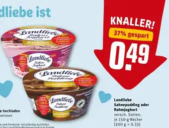 REWE PETZ Landliebe Sahnepudding oder Rahmjoghurt Angebot