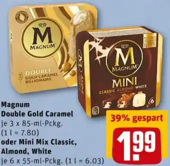 REWE PETZ Magnum Double Gold Caramel oder Mini Mix Classic, Almond, White Angebot