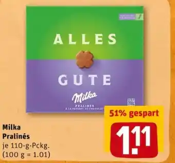 REWE PETZ Milka Pralinés Angebot