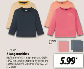 Lidl Lupilu 2 langarmshirts Angebot