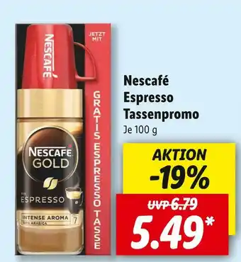 Lidl Nescafé espresso tassenpromo Angebot