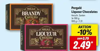 Lidl Pergalé liqueur chocolates Angebot