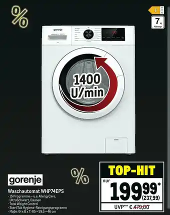 METRO Gorenje waschautomat whp74eps Angebot