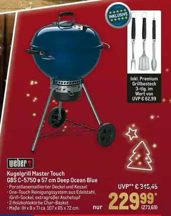 METRO Weber kugelgrill master touch gbs c-5750 ø 57 cm deep ocean blue Angebot