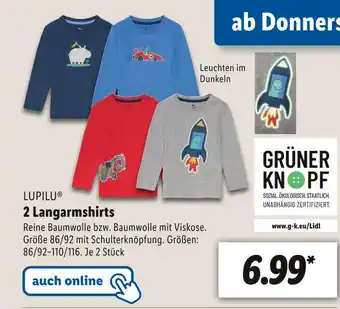 Lidl Lupilu 2 langarmshirts Angebot