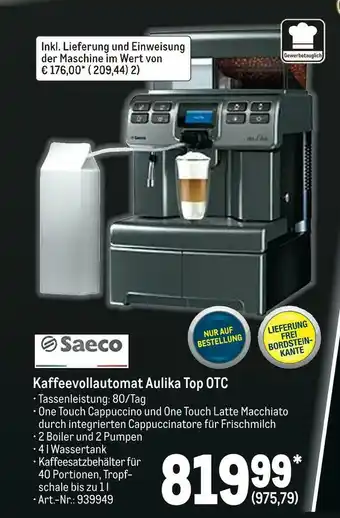 METRO Saeco kaffeevollautomat aulika top otc Angebot