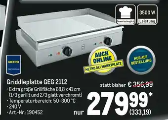 METRO Griddleplatte geg 2112 Angebot