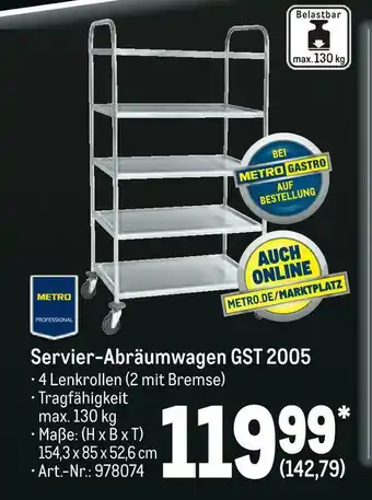 METRO Metro professional servier-abräumwagen gst 2005 Angebot