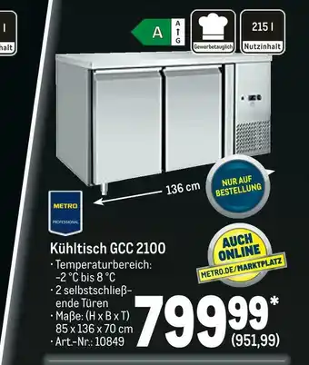 METRO Kühltisch gcc 2100 Angebot