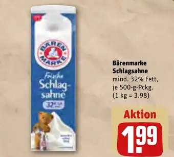 REWE Bärenmarke Schlagsahne Angebot