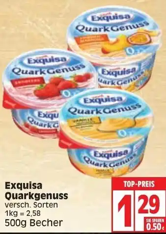 Edeka Exquisa Quark Genuss 500g Becher Angebot