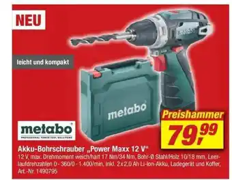 toom Baumarkt Metabo Akku-bohrschrauber „power Maxx 12 V” Angebot