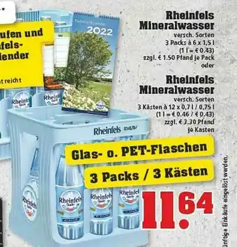 trinkgut Rheinfels Mineralwasser Angebot