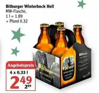 Globus Bitburger Winterbock Hell Angebot