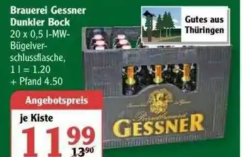 Globus Brauerei Gessner Dunkler Bock Angebot