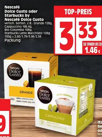 Edeka Nescafé Dolce Gusto oder Starbucks Angebot