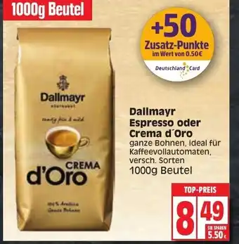 Edeka Dallmayr Espresso oder Crema d'Oro 1000g Beutel Angebot