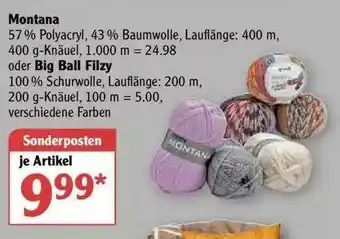 Globus Montana Big Ball Filzy Angebot