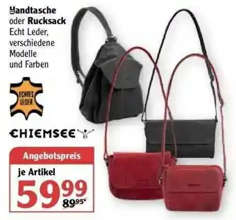 Globus Handtasche Oder Rucksack Chiemsee Angebot