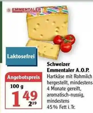 Globus Schweizer Emmentaler A.o.p. Angebot