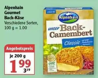 Globus Alpenhain Gourmet Back-käse Angebot