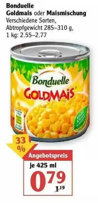 Globus Bonduelle Goldmais Oder Malmischung Angebot