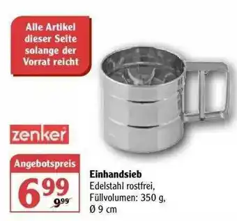 Globus Einhandsieb Zenker Angebot