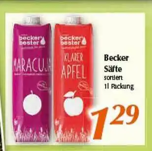 inkoop Becker Säfte Angebot