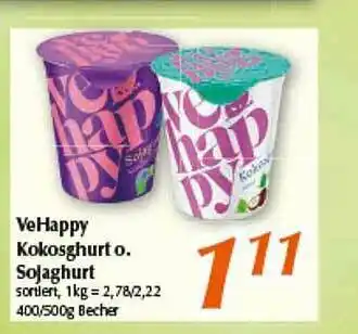 inkoop Vehappy Kokosghurt O. Sojaghurt Angebot