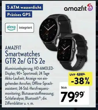 Aldi Nord Amazfit Smartwatches Gtr 2e Oder Gts2e Angebot