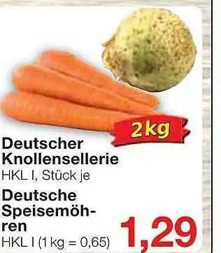 Jawoll Deutscher Knollensellerie, Deutsche Speisemöhren Angebot