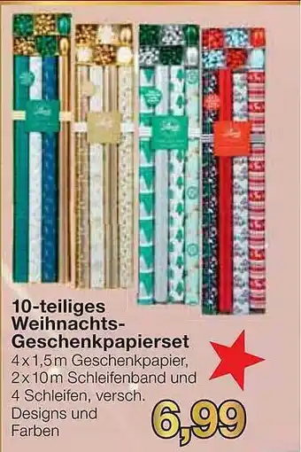 Jawoll 10-teiliges Weihnachts Geschenkpapierset Angebot