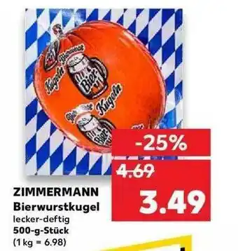 Kaufland Zimmerman Bierwurstkugel Angebot