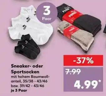 Kaufland Sneaker- Oder Sportsocken Angebot