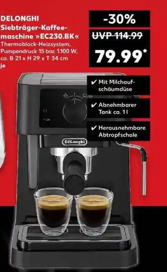 Kaufland Delonghi Siebträger-kaffee-maschine »e230.bk« Angebot