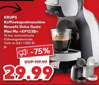 Kaufland Krups Kaffeekapselmaschine Nescafé Dolce Gusto Mini Me »kp123b« Angebot